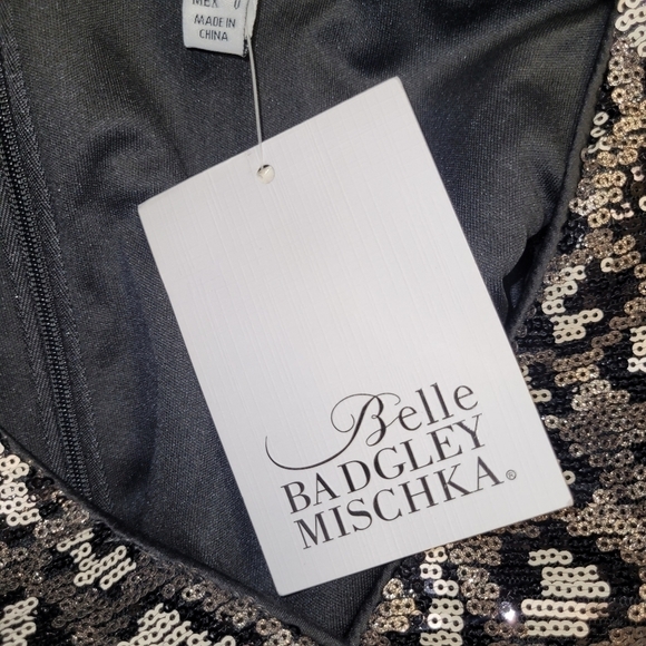 Badgley Mischka Belle Leopard Sequined Midi Dress Size 0. - Picture 13 of 16